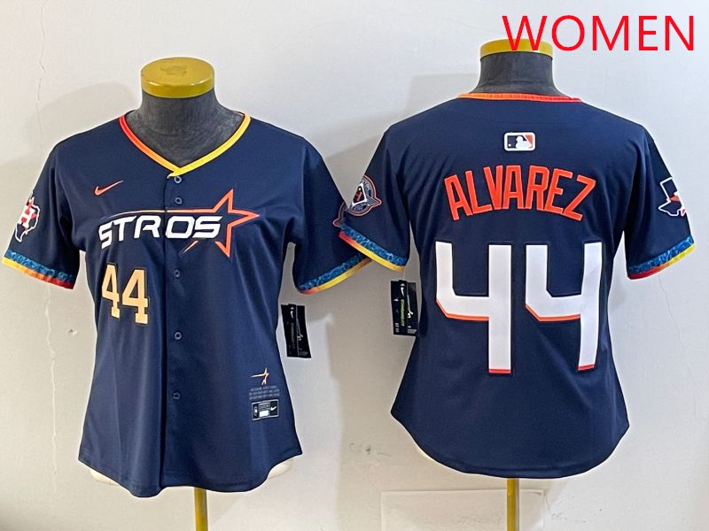 Women Houston Astros #44 Alvarez Drak Blue Fourth generation Joint Name 2025 Nike MLB Jersey style 6